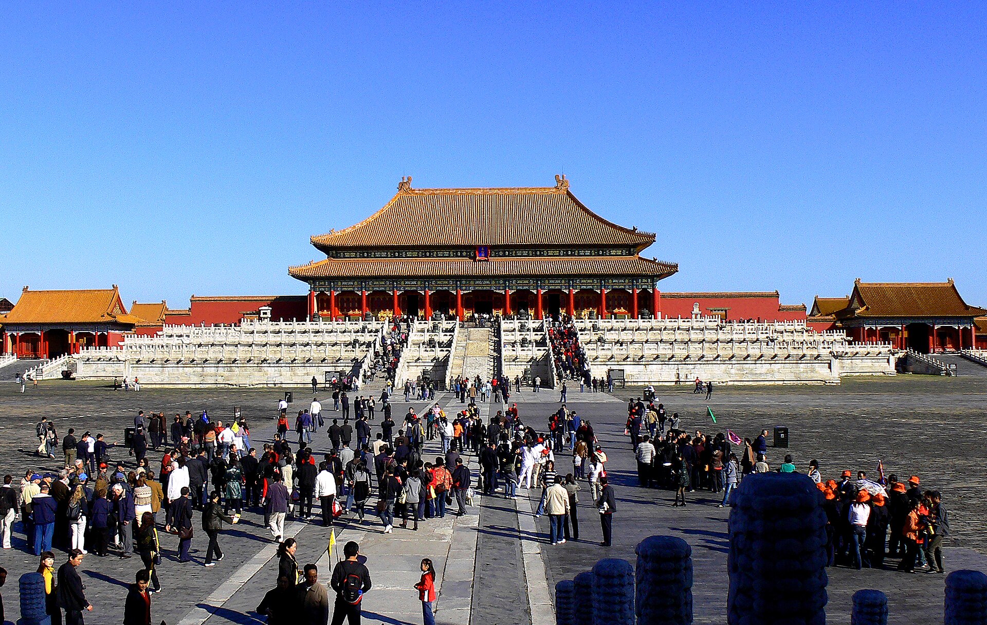 The Hall of Supreme Harmony in the Forbidden City (故宫) — the great ceremonial hall of the Outer Court seen across the courtyard, Beijing