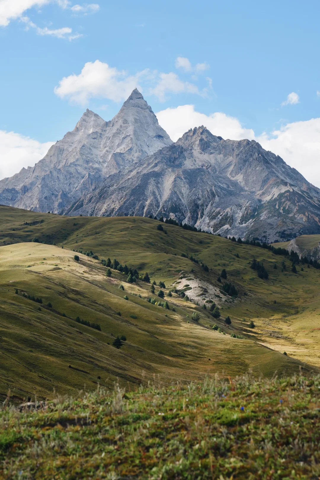 Trekkers in a glaciated valley on the Genie South Route — Day 1