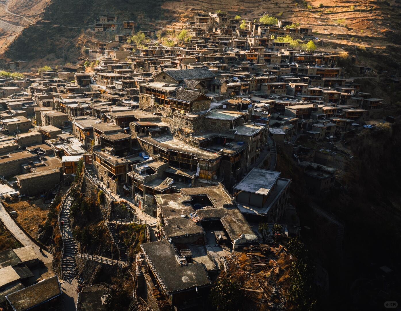 Naxi village interior detail with traditional wooden architecture