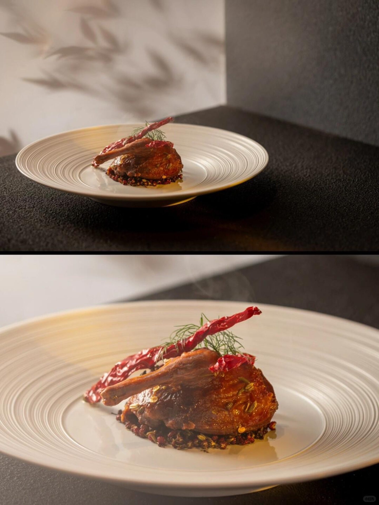 Michelin-starred duck confit plating at Chengdu's Silver Pot restaurant