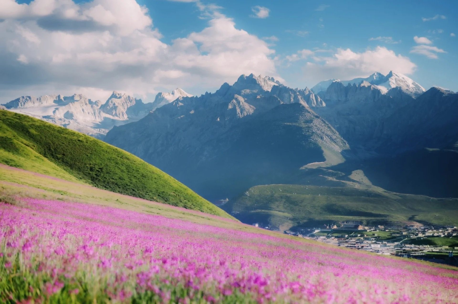 Genie Mountain landscape above Litang County, Ganzi Tibetan Autonomous Prefecture
