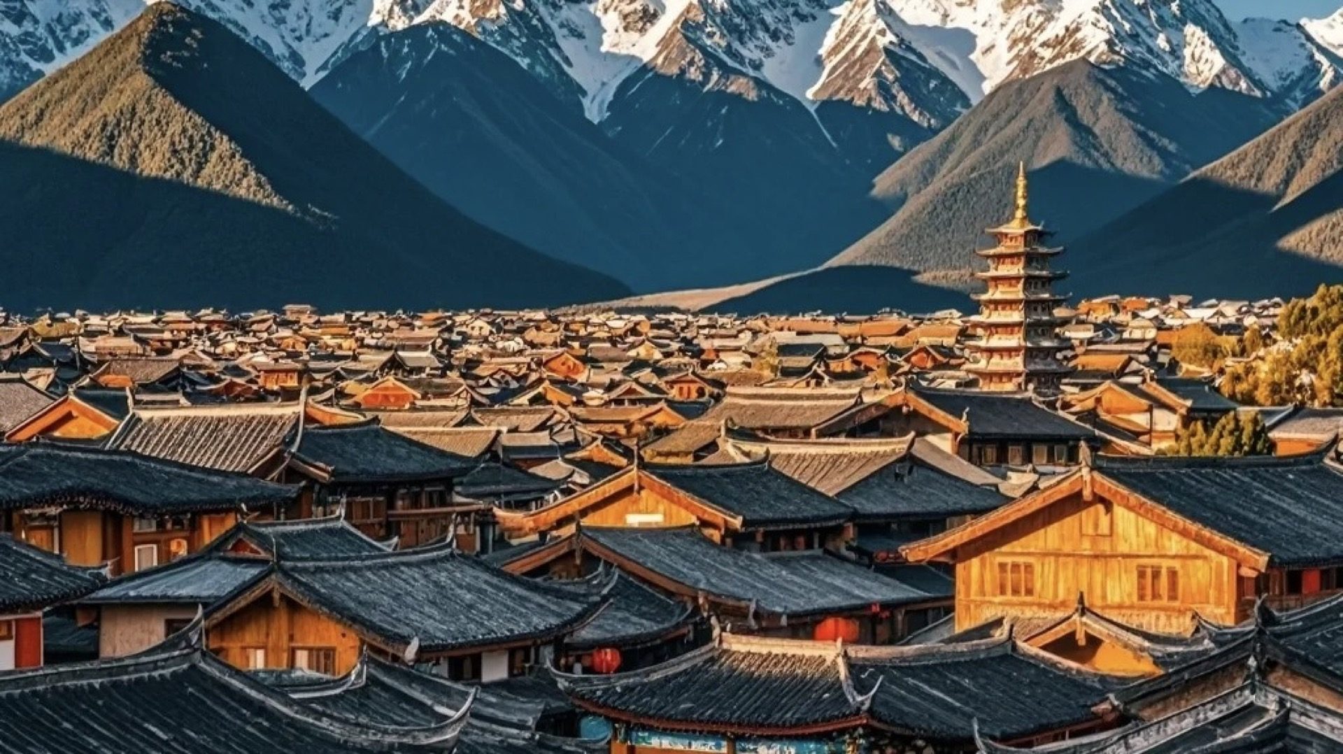 Slow afternoon light in Lijiang Old Town's cobbled canal lanes
