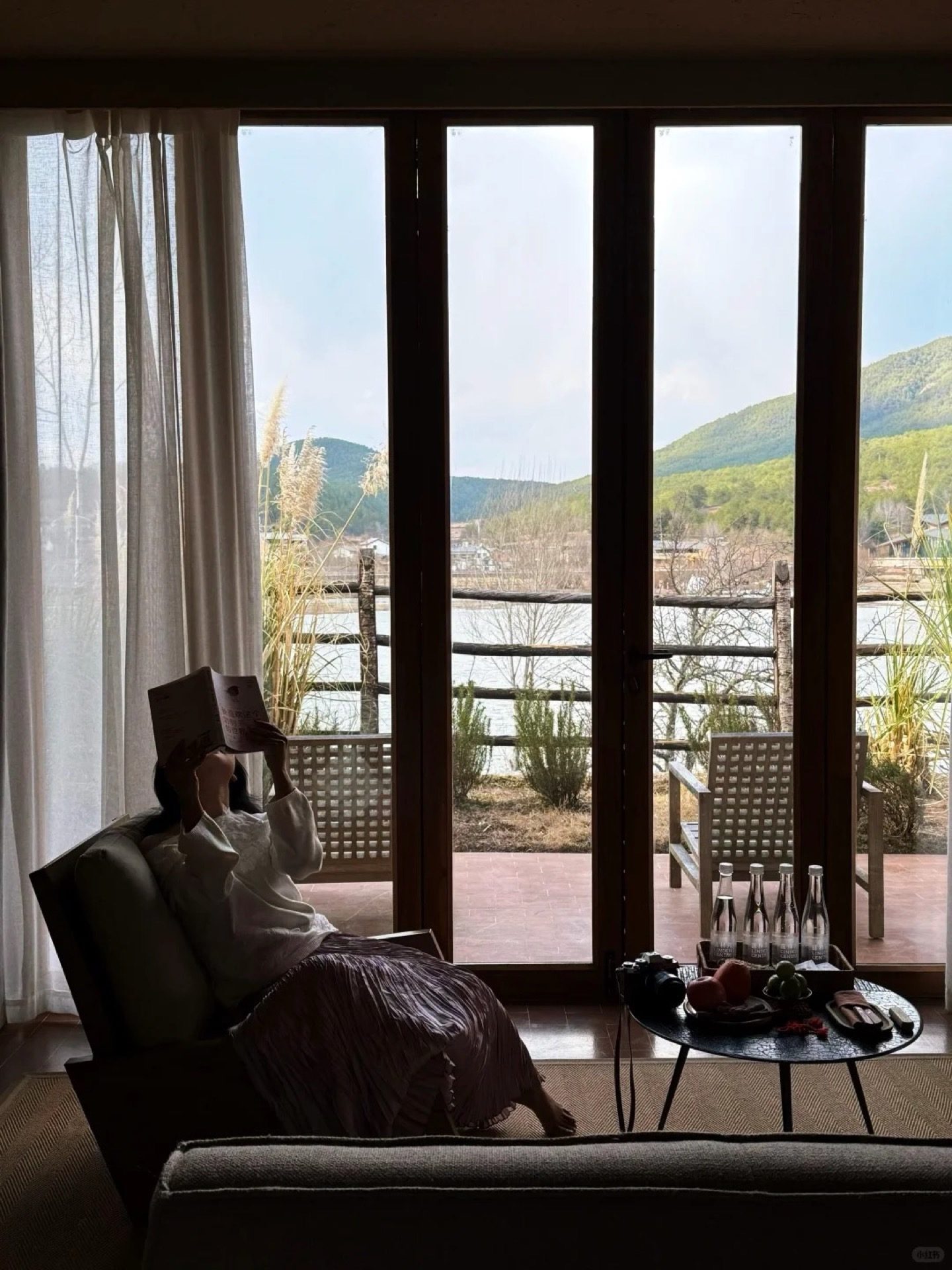 Room view at the Linden Centre Shaxi looking out over the Tea Horse Road valley — Yunnan slow culture tour