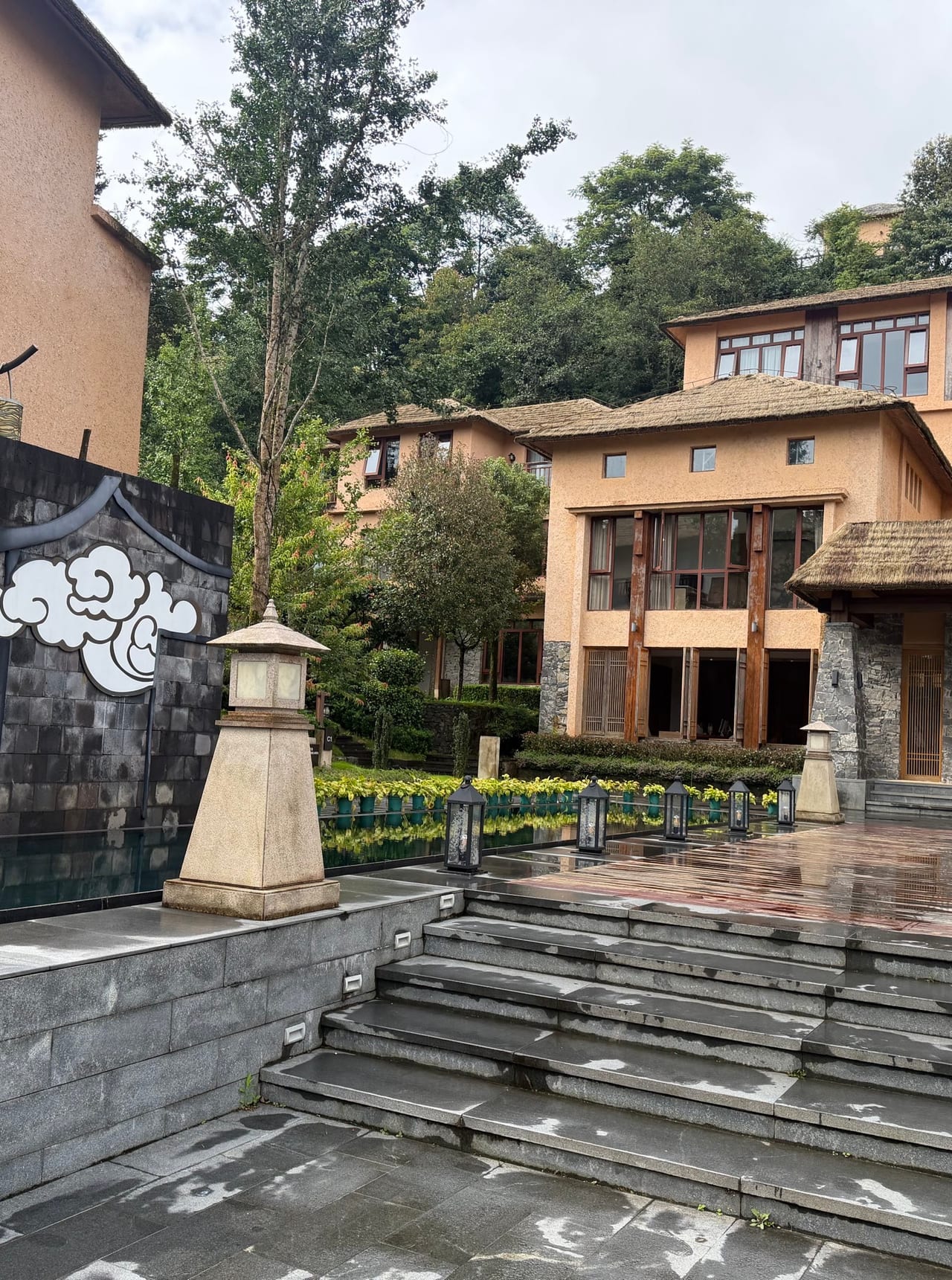 Oness Resort — the stone steps and entrance wings