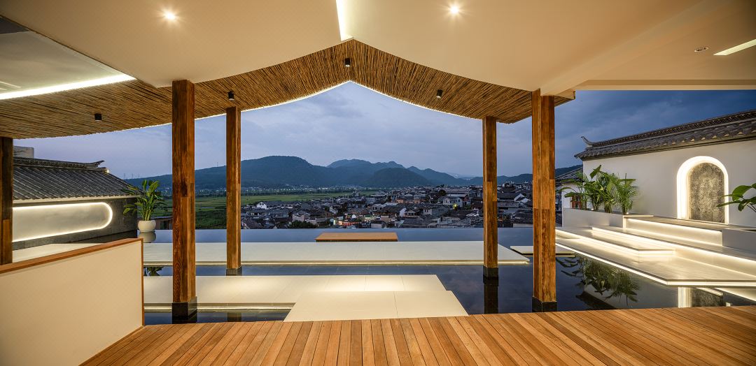Boyun Hot Spring Inn — open pavilion and pools